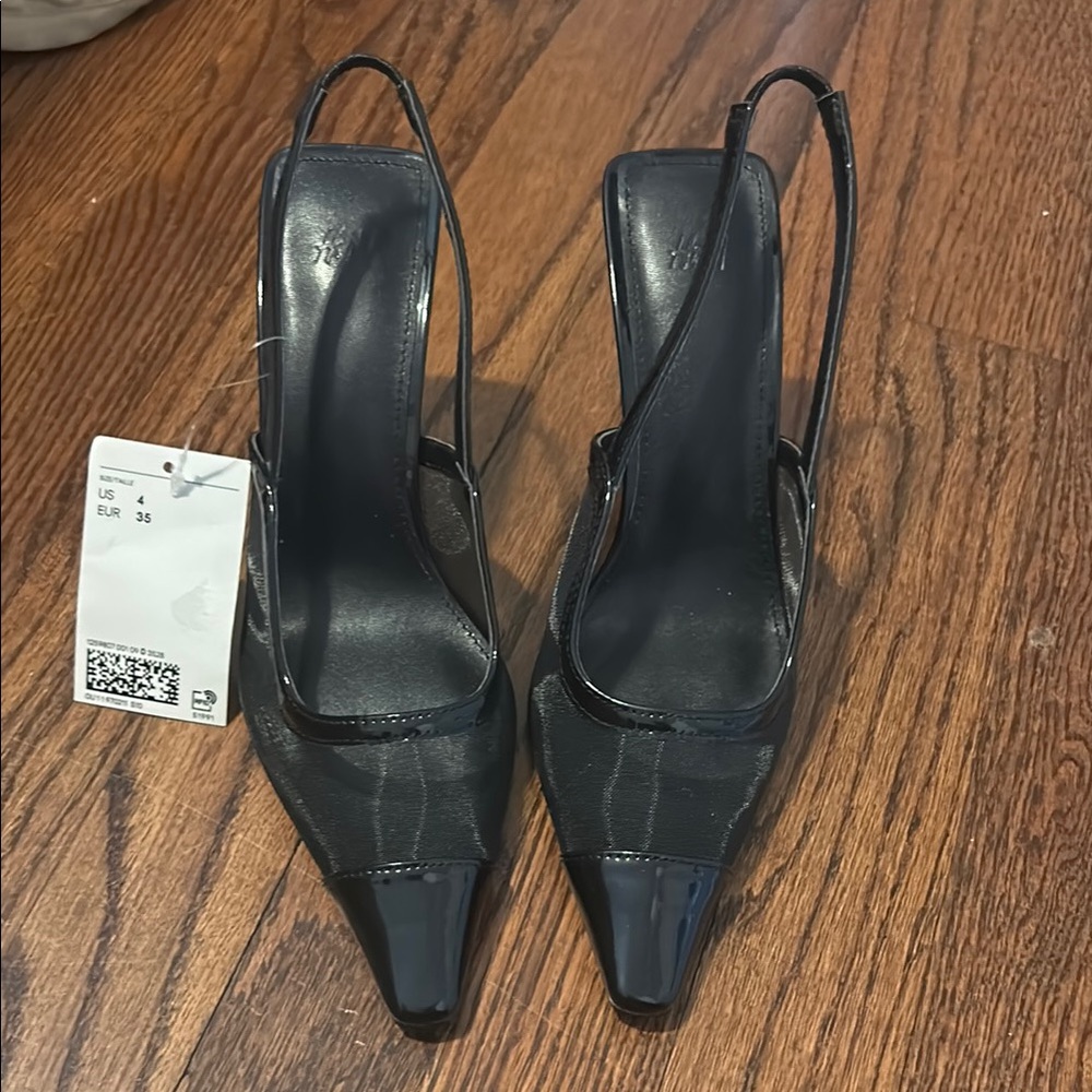 Elegant Black Women's Slingback Heels
